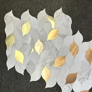 4 Piece 30x15cm PVC Peel & Stick Decorative Kitchen Backsplash Tiles, Leaf Shape, Easy Remove and Reuse, Universal Wall Decoration