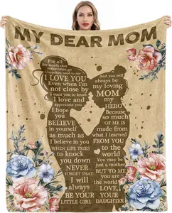 JOOCAR Gifts for Mom from Daughter, Mothers Day Birthday Gifts, Mom Blanket from Daughter, Presents for Mom, Soft Cozy Flannel Throw Blanket