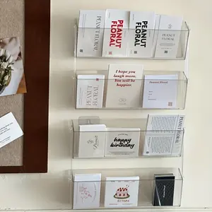 Clear acrylic wall-mounted file organizer, wall-mounted card storage rack, suitable for office and home use