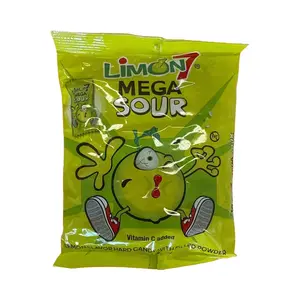 Limon 7 Mega Sour Candy Lemon Flavor Hard Mexican Candy With Filled Powder 3oz