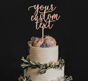 Custom Text Cake Topper - Gold Party Decor - Personalized Text For Cake topper - Custom Birthday Text -Birthday Cake Topper - Custom Gift