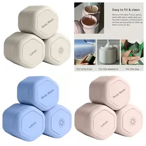 【3 packs】Portable Magnetic Cosmetic Travel Storage Box Stackable Bottle Holder for Creams Sunscreen Essential Beauty Container Tool Leak Proof Organizer