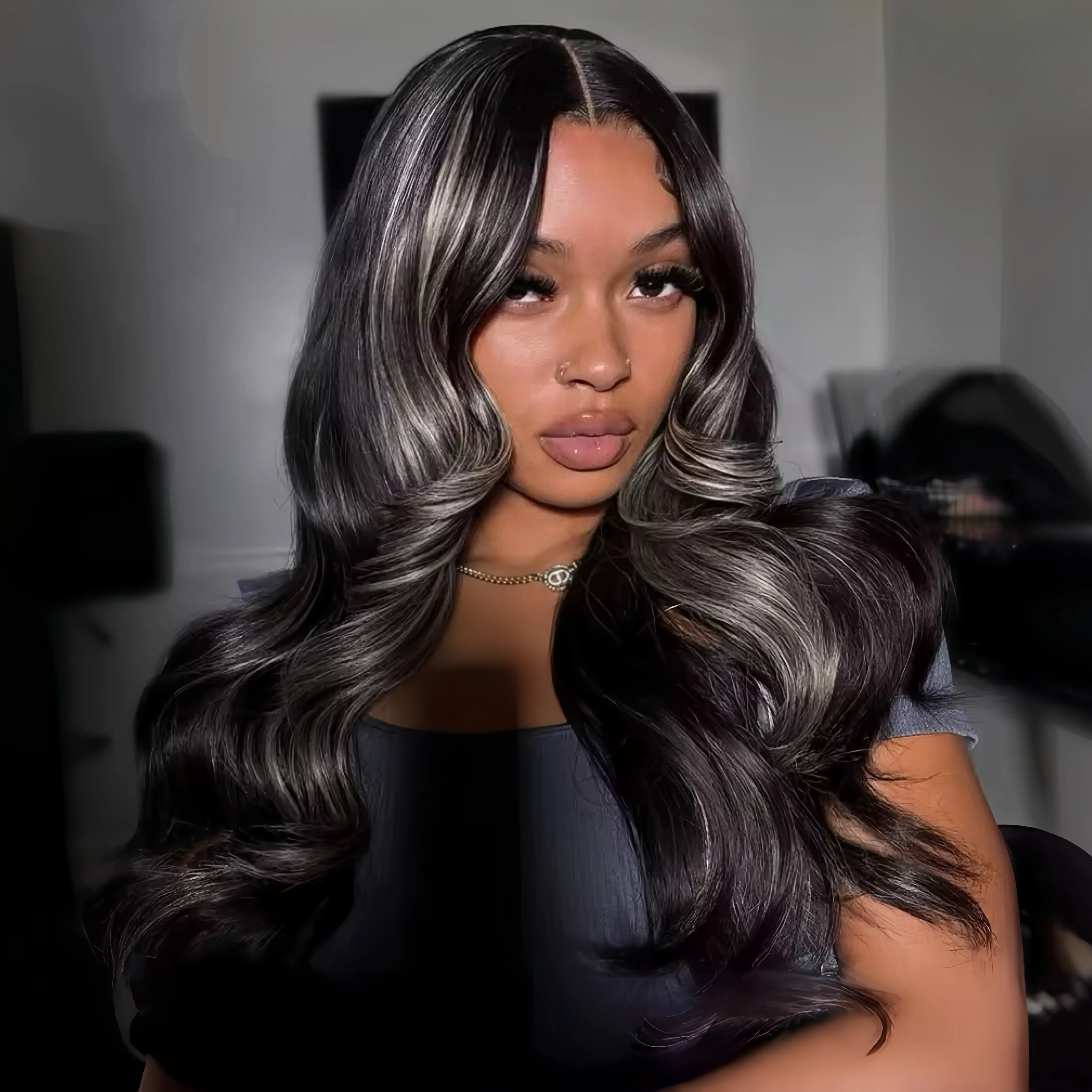 Rina 12A Blonde Highlight Wig Human Hair 210% Density Body Wave Lace Frontal 13x4 HD Transparent for Women Pre Plucked Ombre Blonde Wig