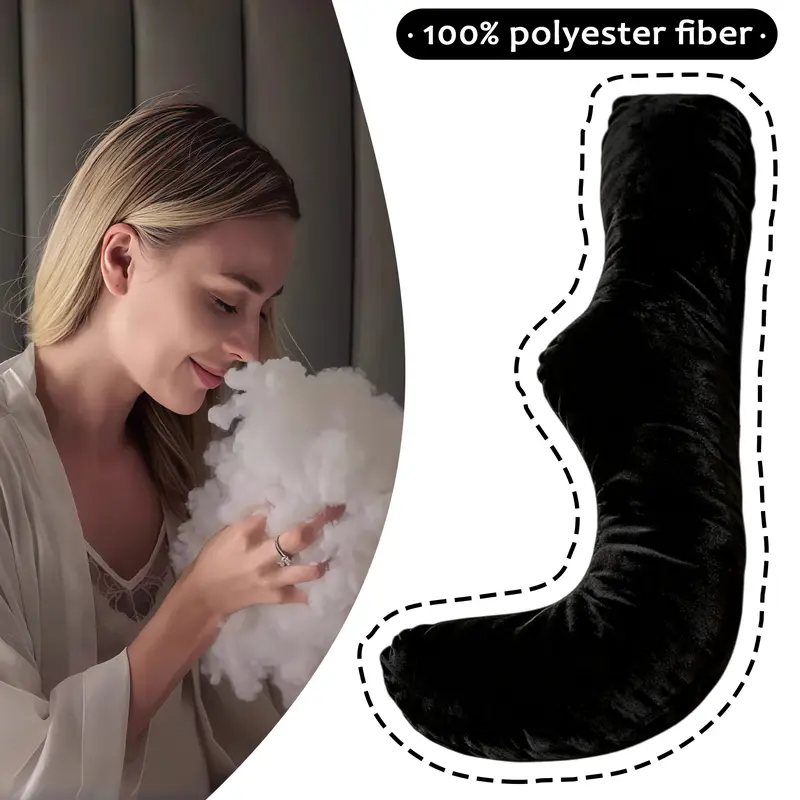 1-Leg Shaped Polyester Fiber Contoured Pillow - Multifunctional Lumbar Support for Low Back Pain Relief, Neck Care, Body Curve Fit, Hand Wash Only, Sohochic