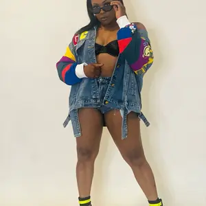 Nostalgia Jean Jacket - Color Block Design Inspired by 80s & 90s Fashion Trends with Unique Front and Back Designs Outerwear