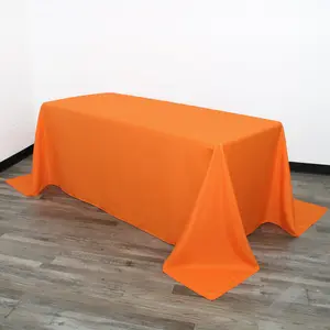 90 x 132 inch Rectangular Polyester Tablecloth Orange