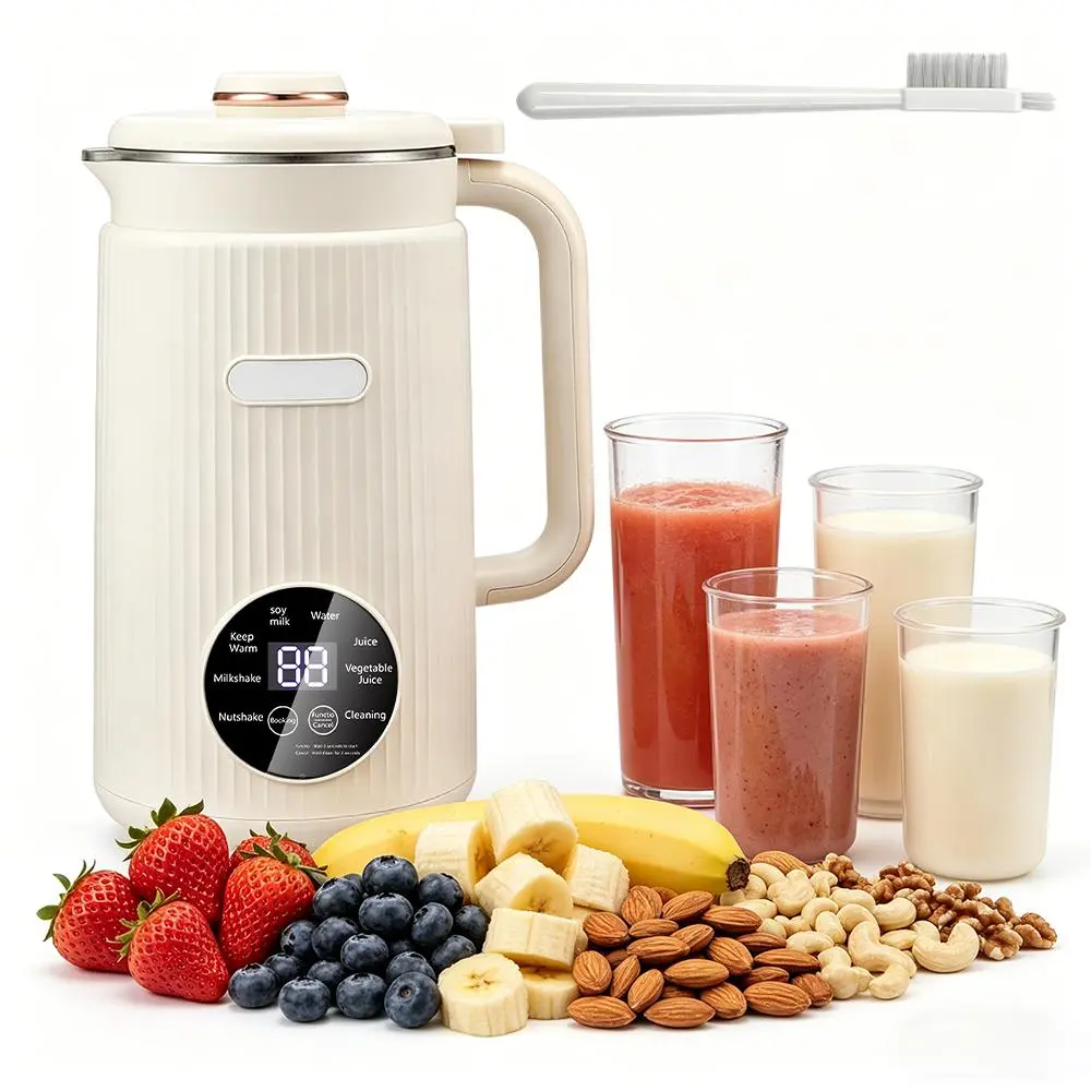 【BackToSchool】8-in-1  Nut Milk Maker Automatic Almond Milk Machine, Homemade Plant-Based Milk Maker for Oat, Soy, Juice, Chowder with Delay Start, Keep Warm & Auto Clean