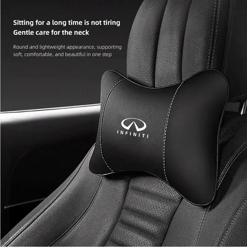 For Infiniti Q50 G37 FX35 Q60 QX50 M37 ESQ JX35 QX70 Q30 FX50 Q70 EX35 M35 FX45 QX 1Pcs Car Seat Headrest Auto Logo Neck Pillow