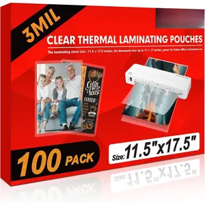 Laminating Sheets, 100 Pack Clear Thermal Laminating Plastic Paper Hold 11 x 17 Inch Sheet, 3 Mil Lamination Sheet Paper for Laminator, Round Corner