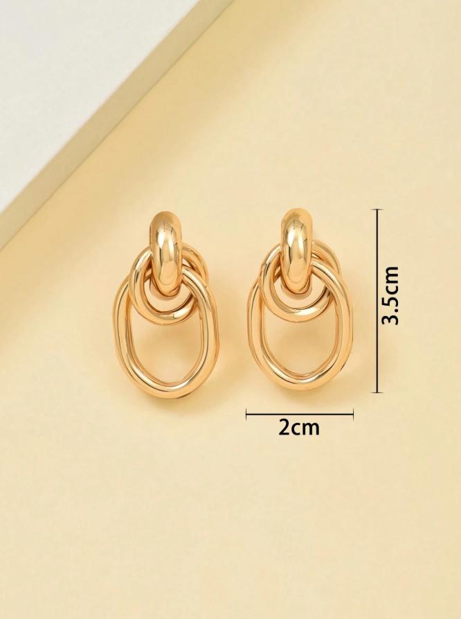 Women’s Double Hoop Knot Earrings – Multi-Turn Knotted Design, Statement Stud & Dangle Earrings,  Fashion Jewelry