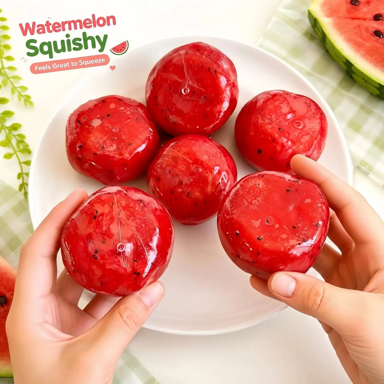 Watermelon Smoothie Squishy Stress Relief Toy - Soft Squeeze Fidgeting Item with Crinkly Sound, Slow Rising Decompression Sensory Plaything, Ideal Gift for Collectibles