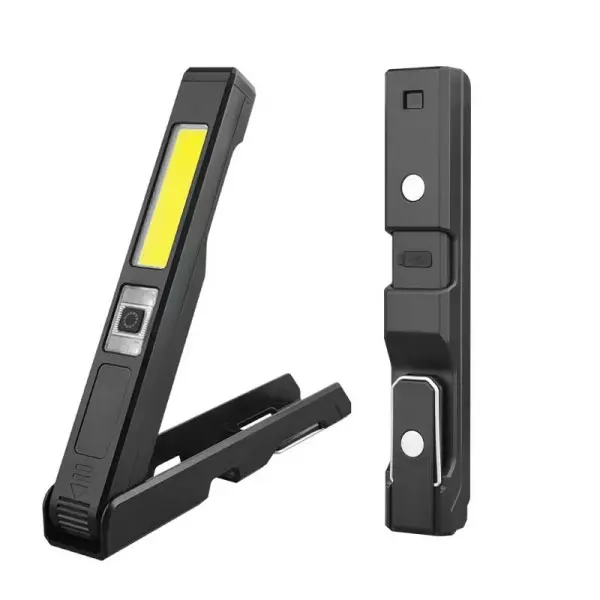 Magnetic Foldable Work Light, 180° Rotatable LED Flashlight with Hook, 3 Lighting Modes, Portable Rechargeable Repair Light for Car Maintenance, Outdoor Camping, Emergency & DIY Tools