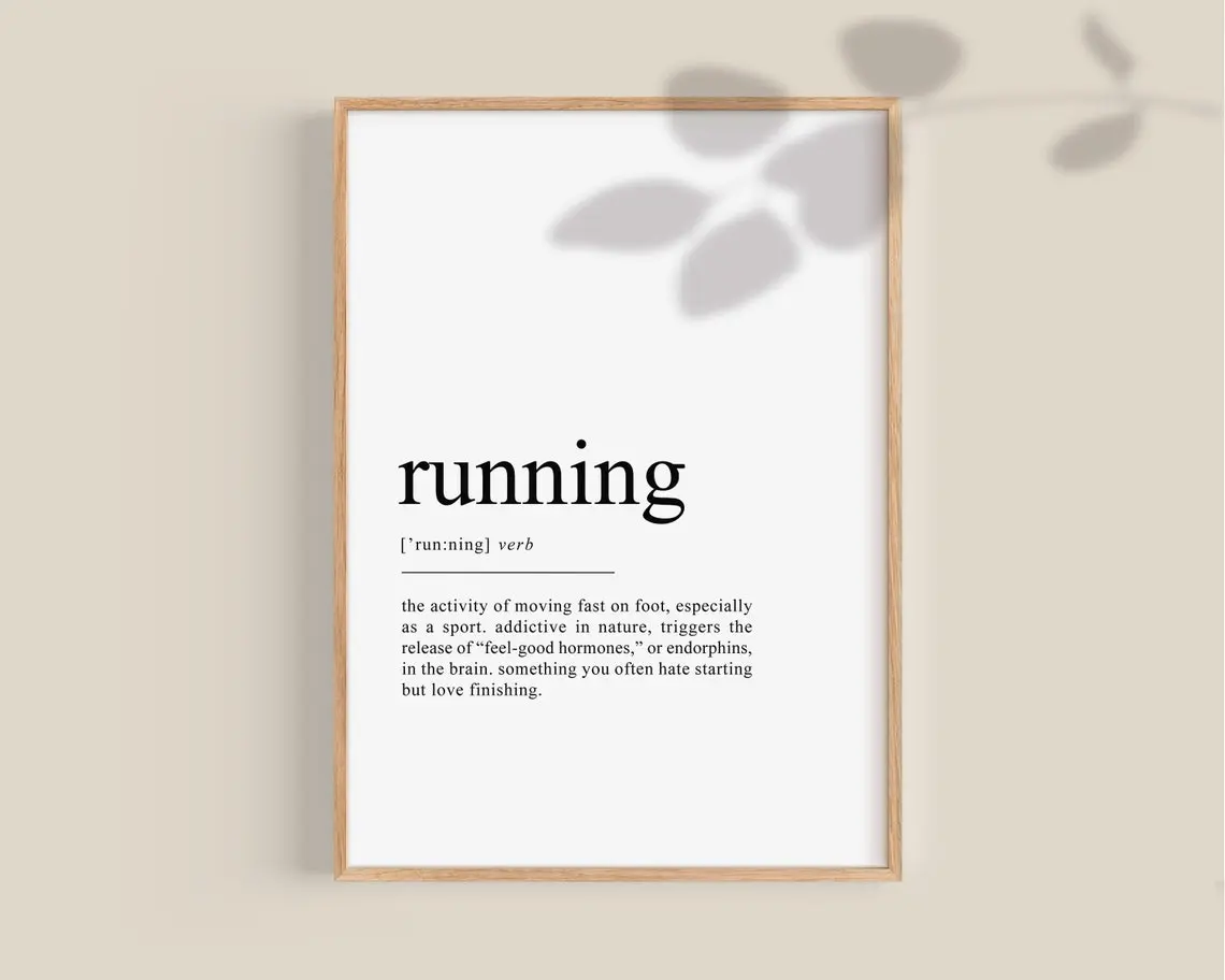 Running Definition Poster, Runner Gift, Marathon Runner gifts, Running poster, Athletics Art, Gift for Athletes, Running Lovers gift