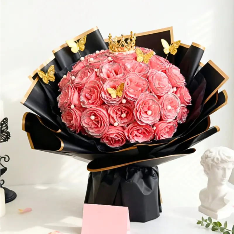 Sparkling Rose Bouquet – 20 Roses Set (2.76 Inch, DIY Glowing Bouquet)