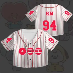 Custom Kpop Style Croptop Jersey Shirt – Black Oversized Crop Top, Personalized Name & Number, Unisex Streetwear