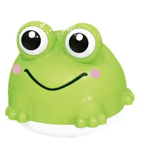 Baby Bath Essential Electric Sensor Spraying Ball Toy LED Lights Music Spraying Frog for Toddler Water Fun Green Frog Design Item No 7900Q
