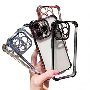 Electroplated Frame with Reinforced Corners for Impact Resistance Shockproof Case Compatible with iPhone 11 12 13 14 15 16 17 Plus Pro Max and 17 Air Premium Stylish Highquality