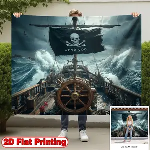 2D flat-banners-1pc Perfect for pirate enthusiasts and adventure enthusiasts Theme design-Perfect for home decor, parties, studios, home and garden, outdoor celebrations