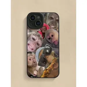 Expression 1pc Creative Monkey Pattern Full Coverage Protective Phone Case, Compatible With 16, 15, 14, 13, 12, 11 Pro Max, Series