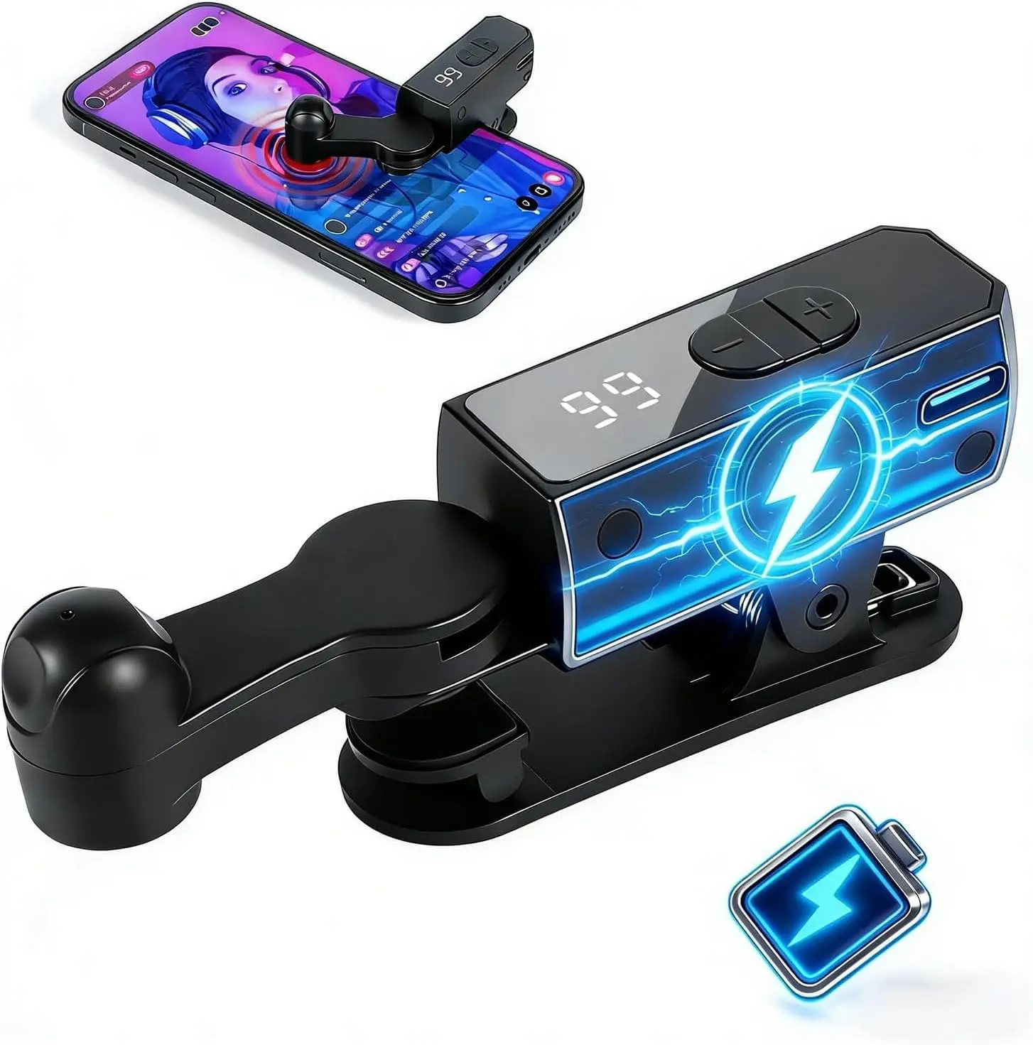 Rechargeable Auto Clicker, Phone Screen Device Speed Clicker for iPhone iPad Android, Silent & 107 Adjustable Speeds, Smart Tapper for Tiktok, Game, Live Broadcasts Likes, Reward Task