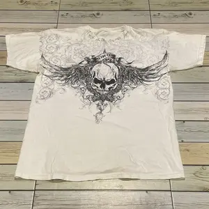 3D Streetwear Affliction Tapout T Shirt Y2K Mens Hip Hop Letter Graphic Print Oversized TShirt 9