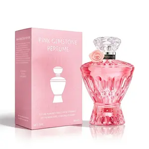 Valentine’s Day Gift: Pink Gemstone Perfume for Women (75ML) - Romantic Fresh Fruit Scent: Orange/Bergamot Top, Black Coffee/Jasmine Heart, Patchouli/Musk Base | Sparkling Pink Crystal Bottle with Rose Accent, Perfect V-Day Fragrance Aromatic Floral