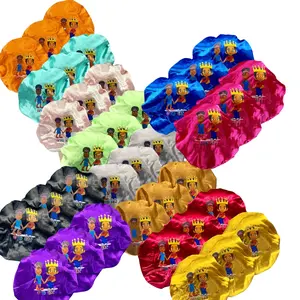 SOFT SILK REVERSIBLE BONNET WITH ADJUSTABLE STRING Silk Multiple Colors Double Layered Reversible Sleep Cap Adjustable Drawstring for Easy Wear and Size Adjustment