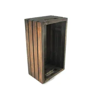 Stackable Wood Crate - Ideal for Craft Fairs & Display Storage Solutions - Perfect for Organizing and Showcasing Items - Handmade Pine Stained Crate 18x10.5x7in Boxes Organiser Gift Slide Wooden Red Oak
