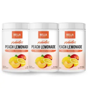 3 Pack Bella All Natural Probiotics Peach Lemonade