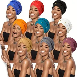 5Pcs Stylish Turban Braid Headscarves, Featuring Twisted Turband And Beaded Headbands, Perfect for Both Casual And Formal Occasions, Ideal for Gifting