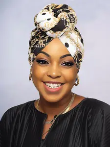 Luxurious African Print Women's Headscarf, Handwoven Bow Design, Elegant Hair Accessory, Perfect for Special Occasions, Turban Wrap