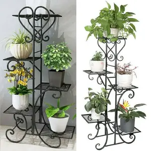 5 Tiered Tall Plant Stand Indoor Iron Planter Shelf Rack Garden Metal Flower Pots Display Holder Outdoor BINGOPAW