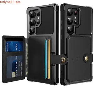 Premium Wallet Phone Case for Samsung Galaxy S26 S25 S24 S23 S22 S21 Ultra, Magnetic Car Mount, Credit Card Holder, Full Coverage Shockproof