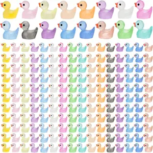 200Pcs Luminous Mini Resin Ducks,Tiny Duck Glow in The Dark,Little Ducks,Small Ducks to Hide,Miniature Figures for Party Favor Decorative Figurines Indoor Home Decoration