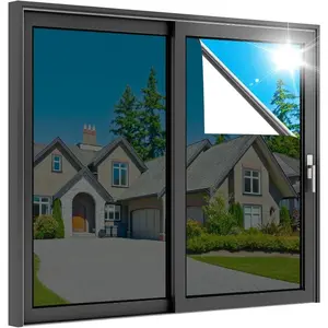 One Way Mirror Window Film - See Out Not In Daytime Privacy Tint, Heat Control UV Protection Static Cling Glass Cover for Home Office