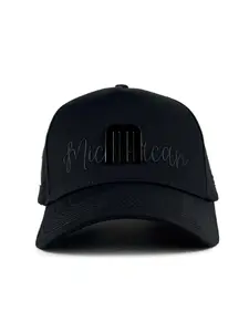 "MICHOACAN "  Signature Embroidered & Metal Cap ( Black / Black )