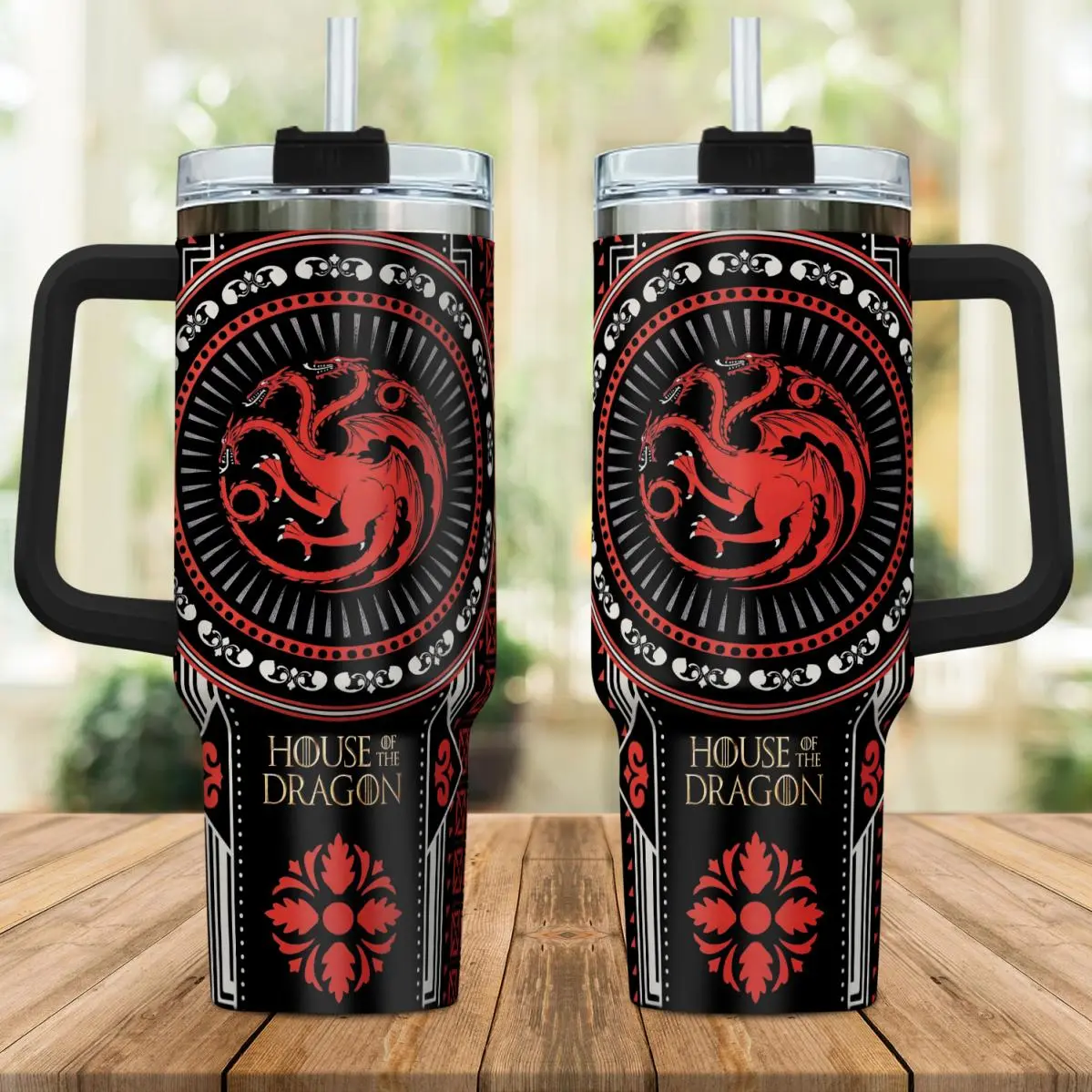 Red Dragon 40 Oz Tumbler, Dark Fantasy Travel Cup