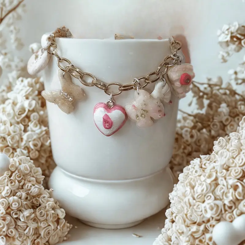 Pretty & Pink Completed Charm Bracelet
