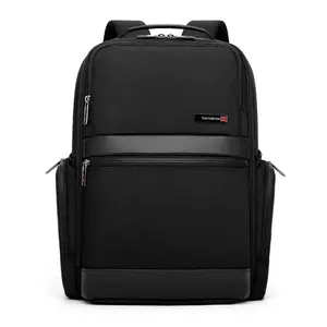 Samsonite Solid Business Badge Zipper Pocket Durable Large Travel Backpack Fabric Men's Black