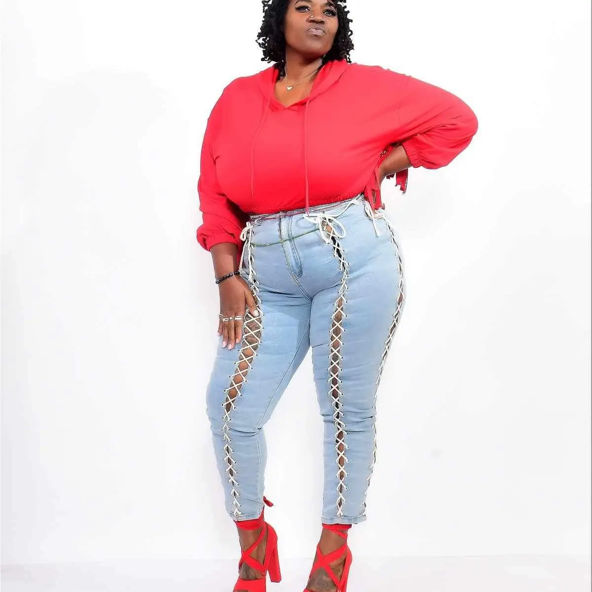 CRISSCROSS PLUS SIZE JEANS Cotton