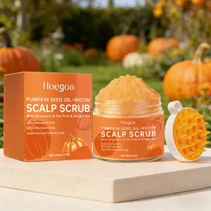 Biotin Pumpkin Head Scrub, Gentle Scalp Cleansing, Hair Root Moisturizing, Smooth Lock-In Formula, Refreshing Exfoliating Cream, Haircare