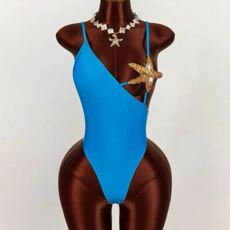 Women's Starfish Bra Splice One-Piece Swimsuit Blue Solid Color Monokini for Beach Vacation Sexy Avant-Garde Spring Clothes NO COVER UP JUST ONE PIECE ONLY - TikTok Shop Women's Starfish Bra Splice One-Piece Swimsuit Blue Solid Color Monokini for Beach Vacation Sexy Avant-Garde Spring Clothes NO COVER UP JUST ONE PIECE ONLY - TikTok Shop