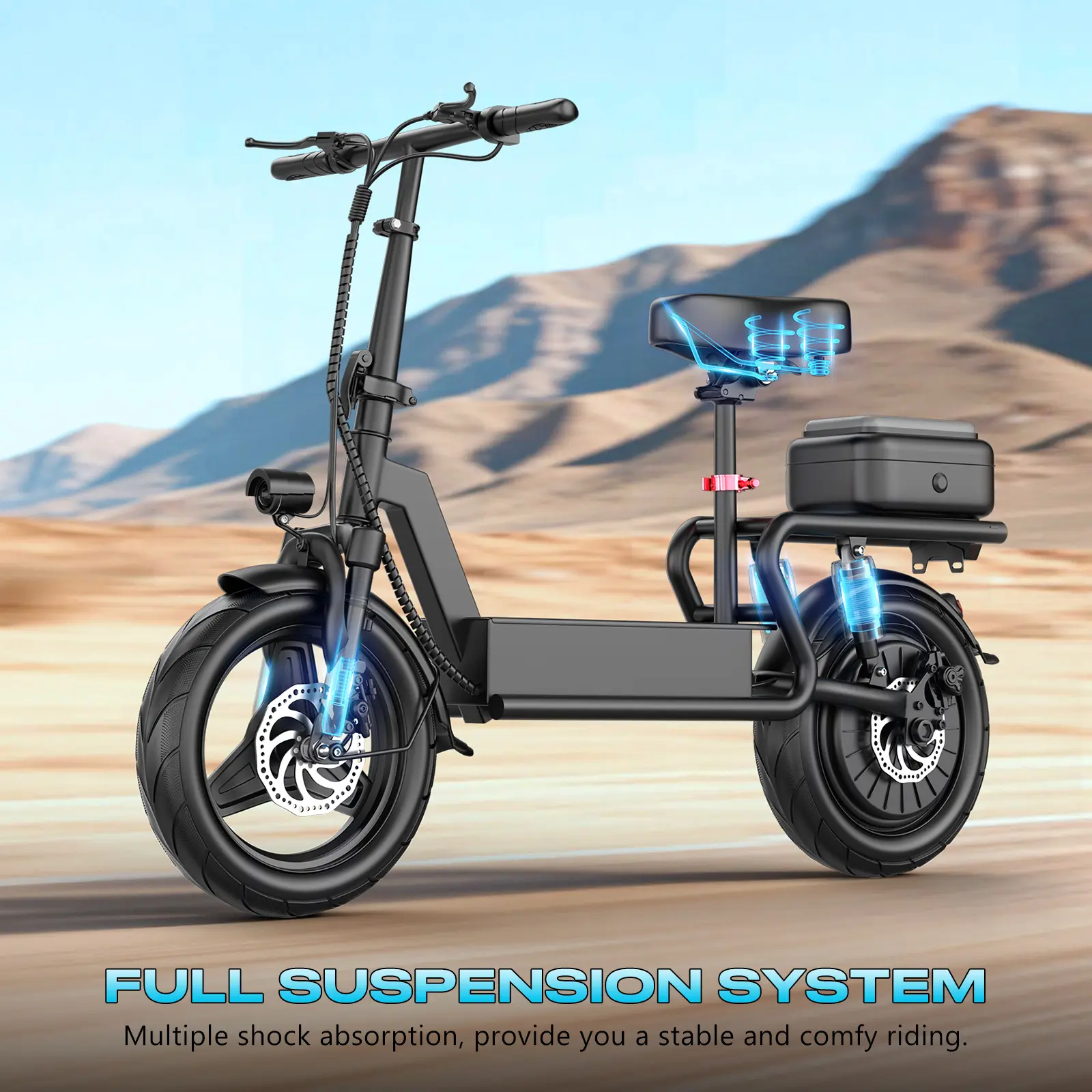 Pikabike GT11 Electric Scooter Adults, 1200W Peak Motor, 48V 20Ah