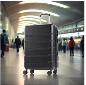 20 Inch Hardside Luggage, Expandable Rolling Luggage with TSA Lock and Spinner Wheels, Black