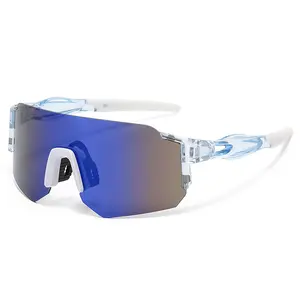 XUH New Square Large Frame Sports Sunglasses for Men Women, UV400 Protection Anti-Glare Impact Resistant Shades for Skiing, Riding, Driving & Outdoor Activities
