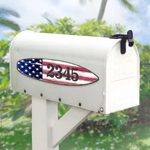 Designocracy MA985222-18 18 in. American Flag Wooden House Number Sign Decor, Classic Country Collectible Home Signs, Artwork Gift for Home Decor