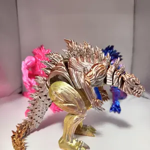 3D Printed Muscle Large size Godzilla Toys Monster Figure Action Joint Model Ornament Kids Gift Height 21cm, length 33cm
