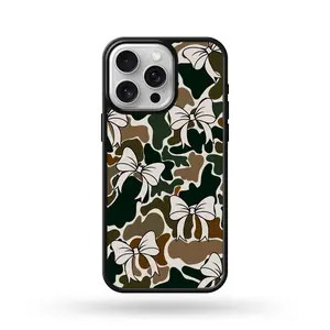 White Trendy Camo Bows Phone Case