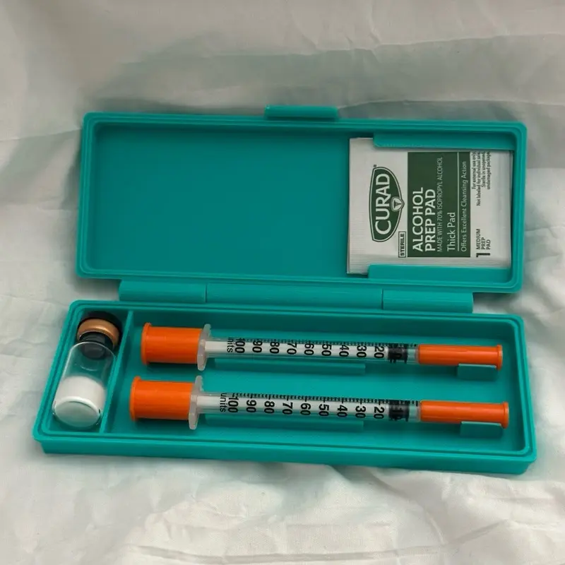 Peptide Mini Storage Case - 3ml Vial, Alcohol Wipes, and Syringes