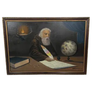 1981 Marco Polo Rainbow Quill Pen Acrylic on Canvas Painting
